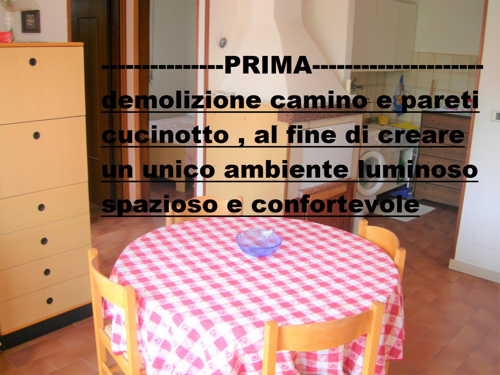 SOGGIORNO-CUCINA PRIMA DELLA RISTRUTTURAZIONE